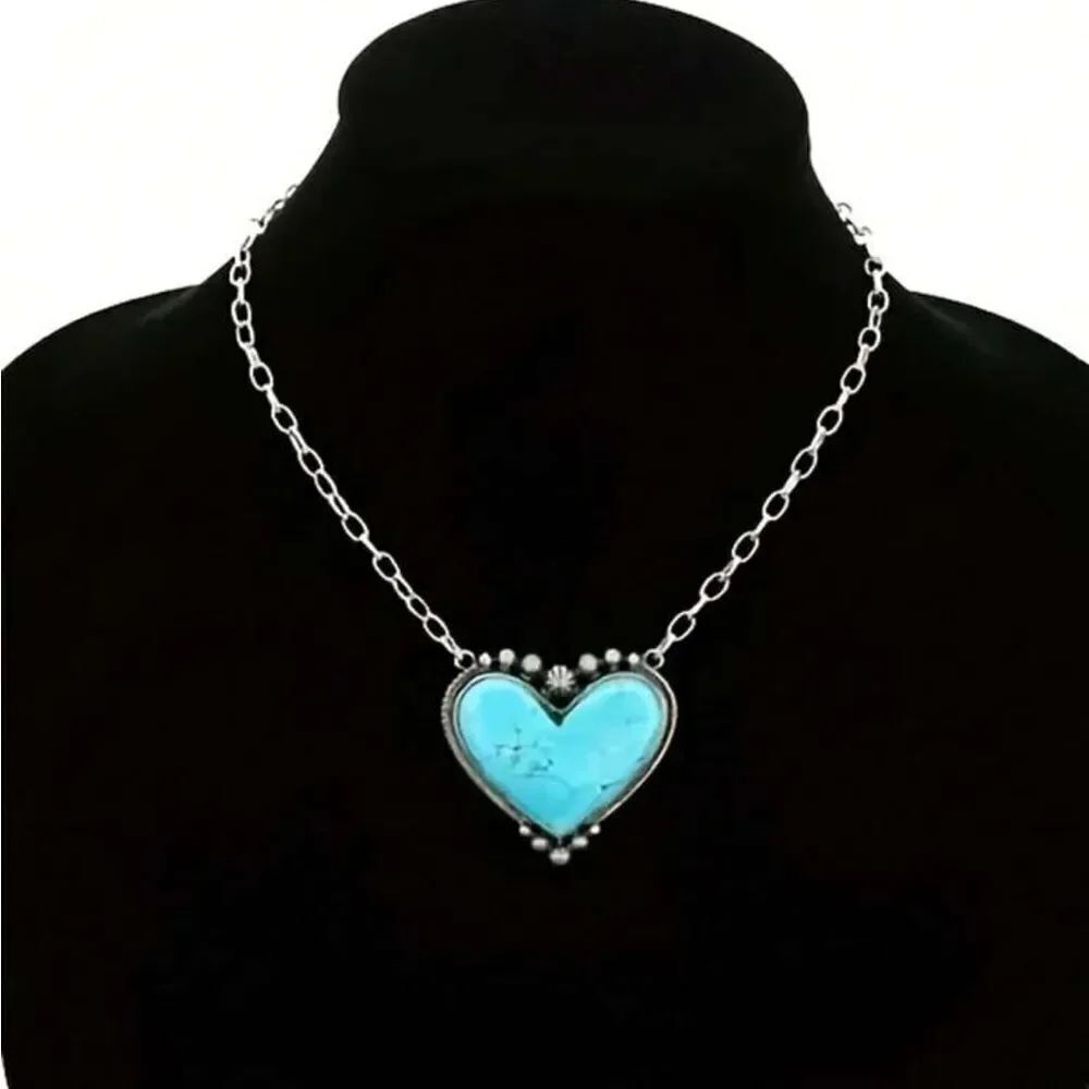 Turquoise Heart Necklace #1785